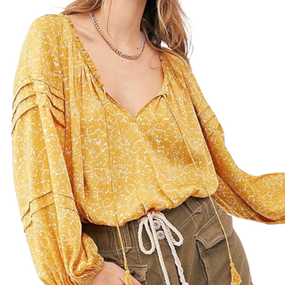♦️SOLD♦️Free People All Tucks Floral Printed Bodysuit - Picture 1 of 15